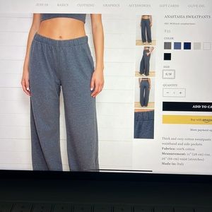 Brandy Melville Dark Grey Anastasia Sweatpants